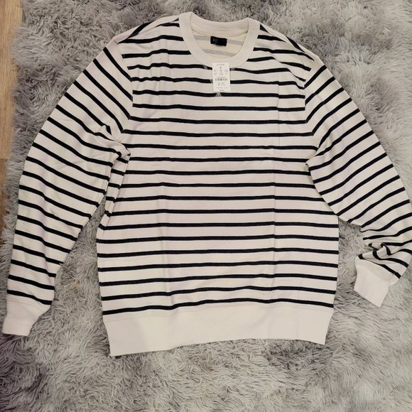 J.Crew, Blue and White Stripe Pullover Sweater - Picture 2 of 3